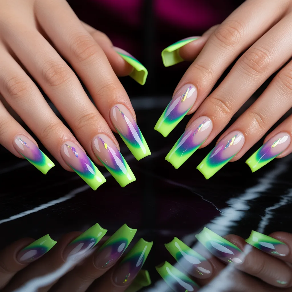 Neon Poison-Veil Tips Nail