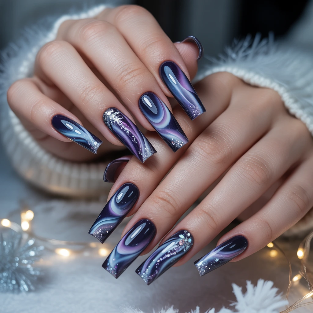 Nightfall Glow Aura Nails