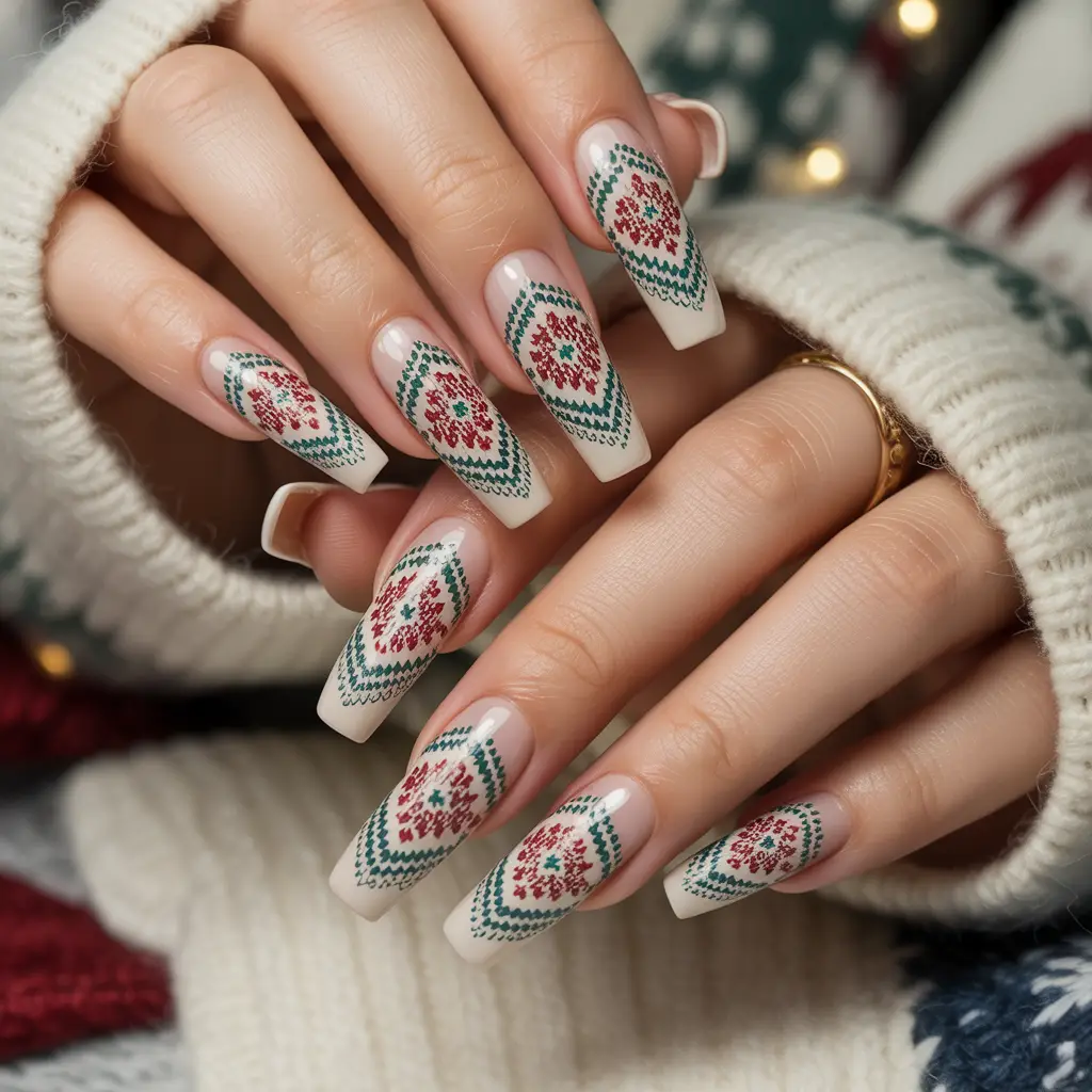 Nordic Knit Mandala Nails