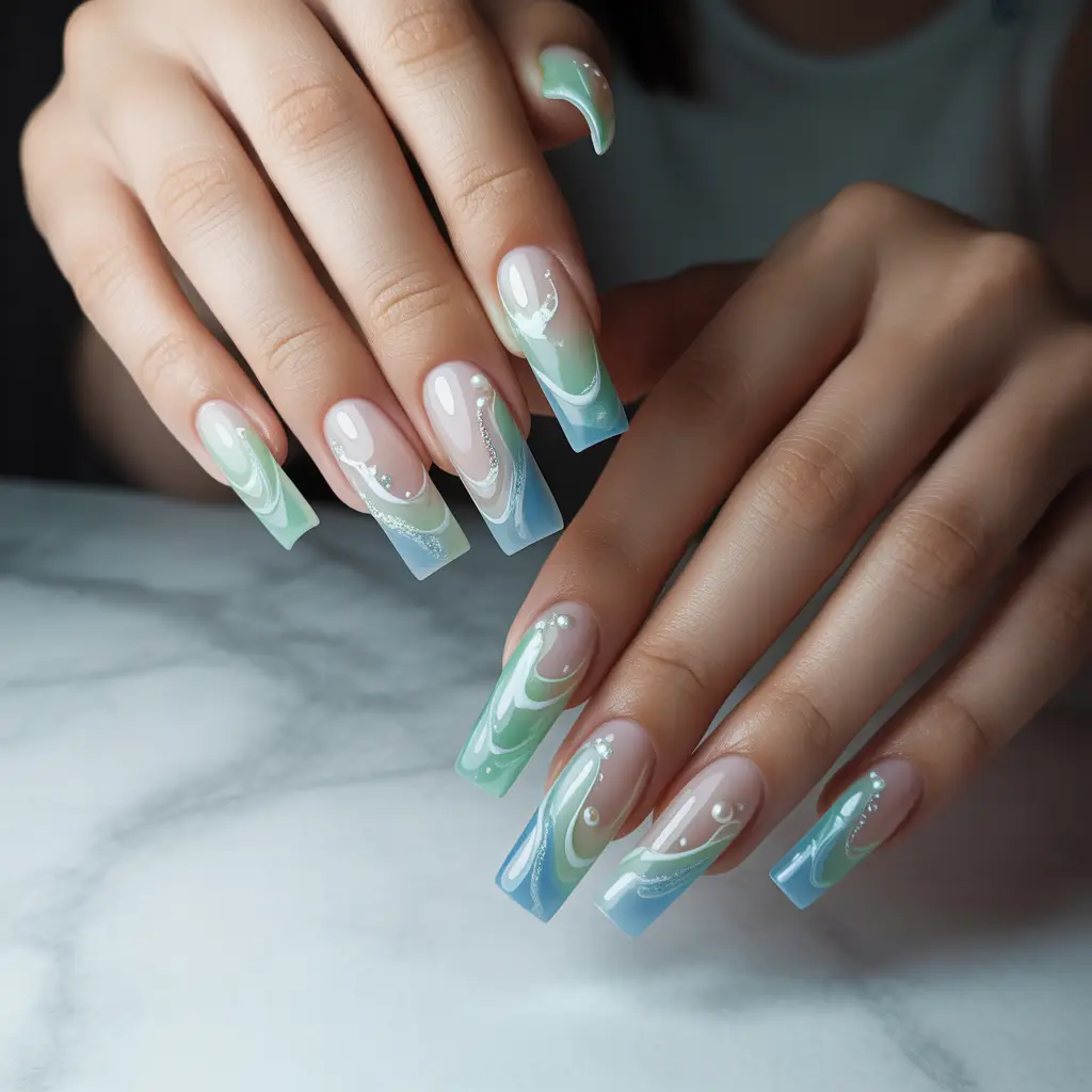 Ocean Mist Acrylics Nails