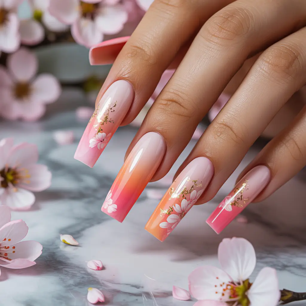 Ombre Spring Nails