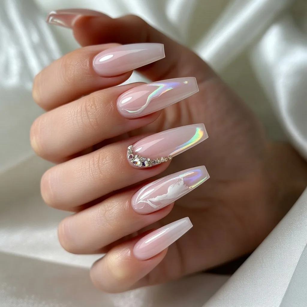 Opal Pink Sheer Nails