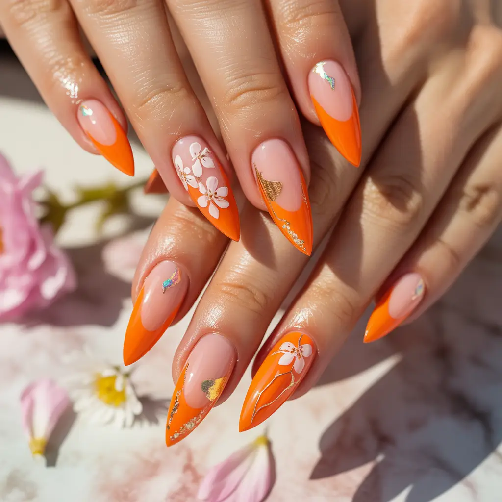 Orange Pop Nails
