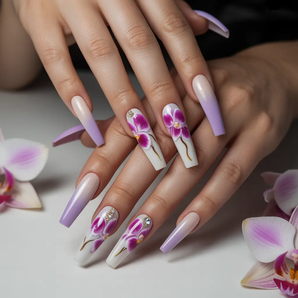 Orchid Bloom Nails