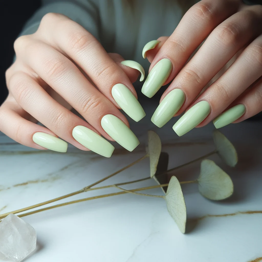 Pale Mint nails