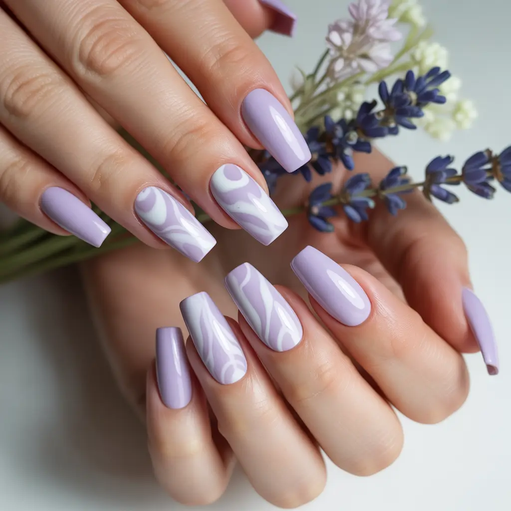 Pastel Lavender Milk Nails