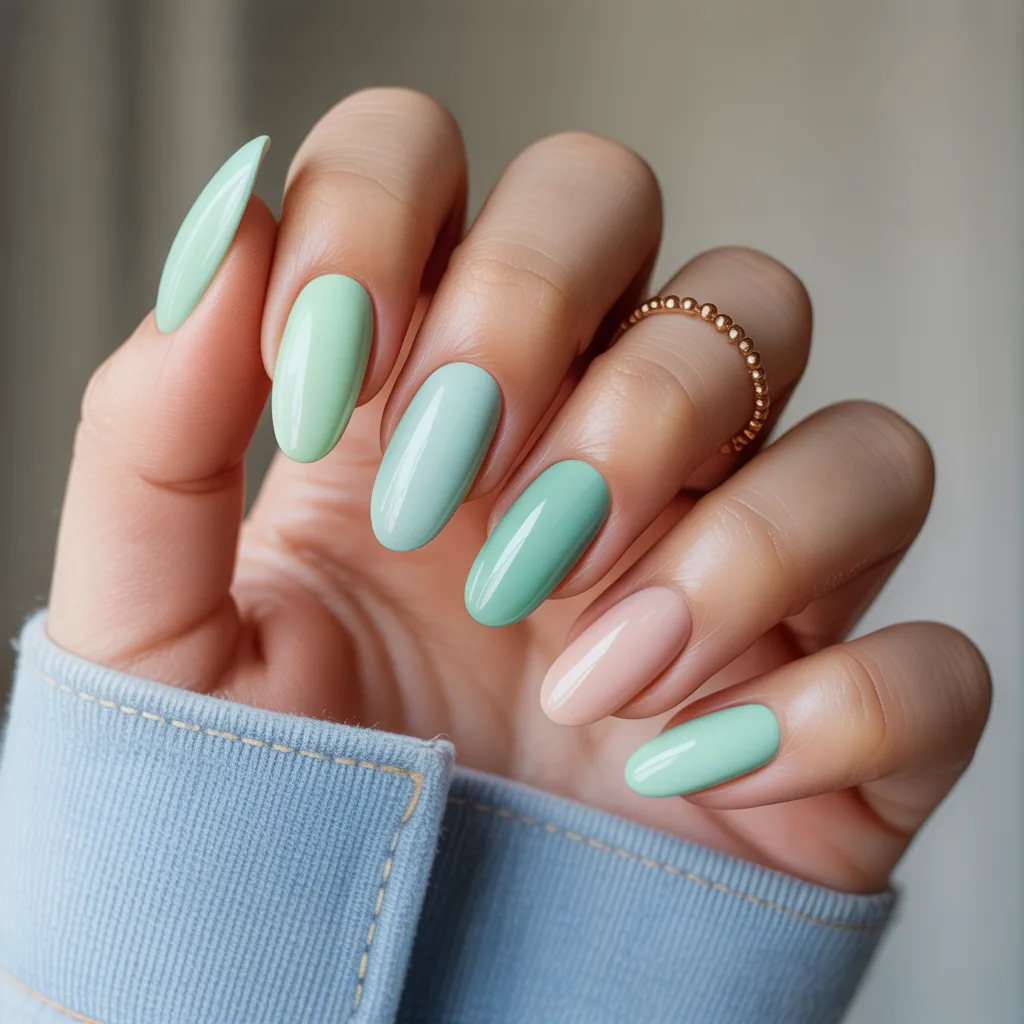 Pastel Mint Simplicity Nails