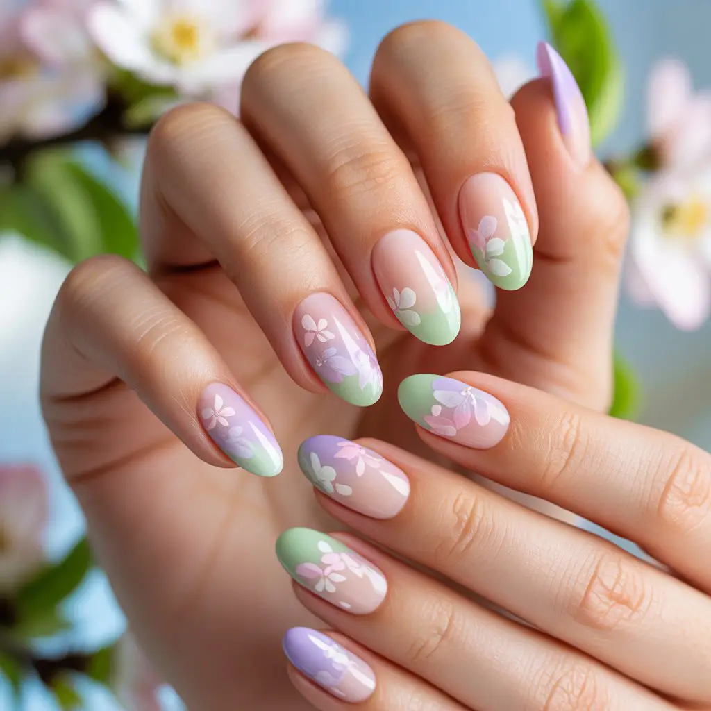 Pastel Petal Fade Nails