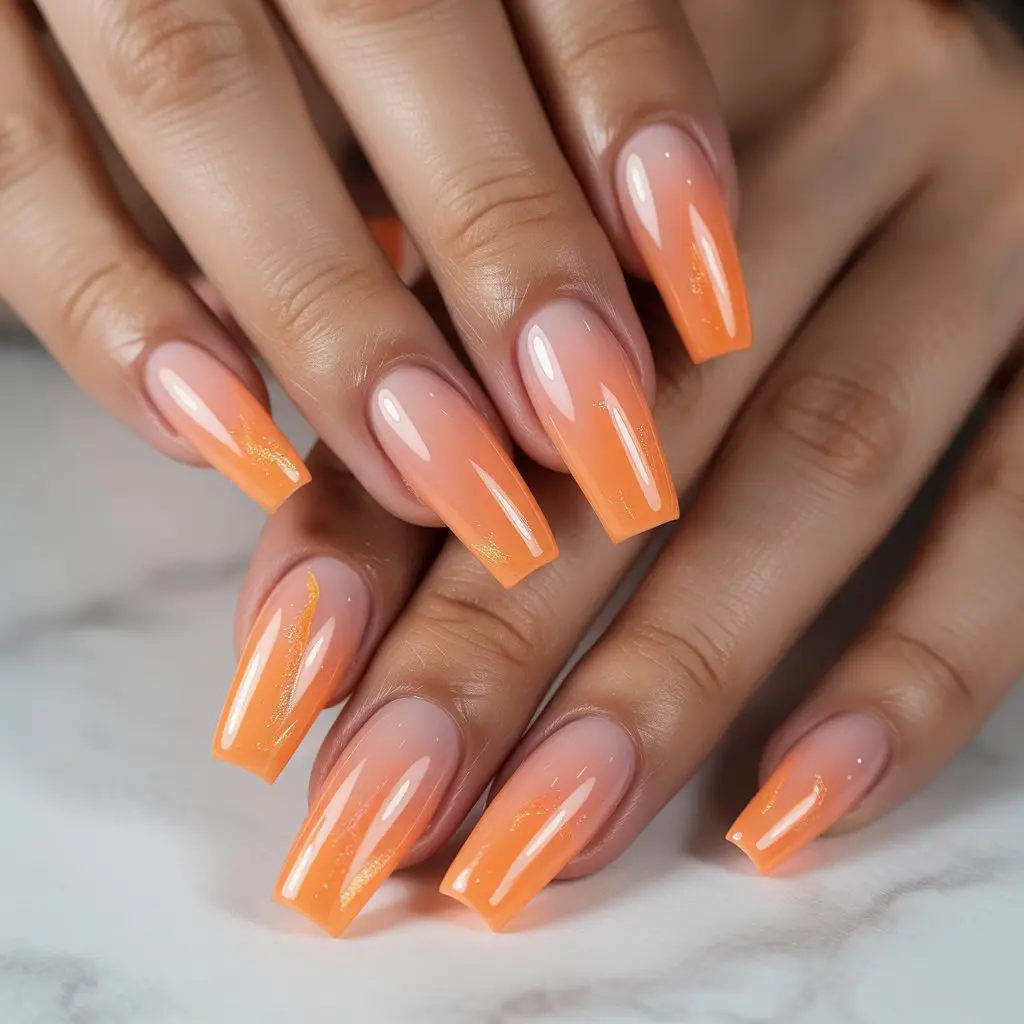 Peach Glow Jelly Nails