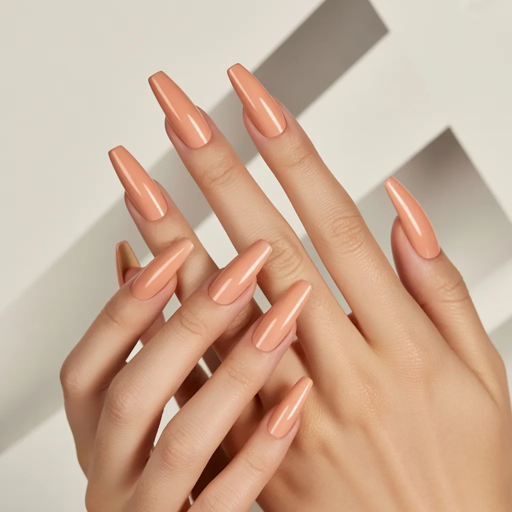 Peach Nude Matte Nails