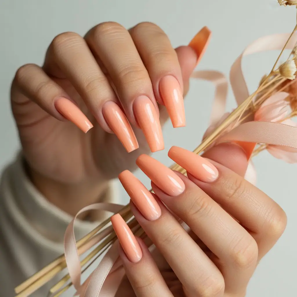 Peach Sorbet Gloss Nails