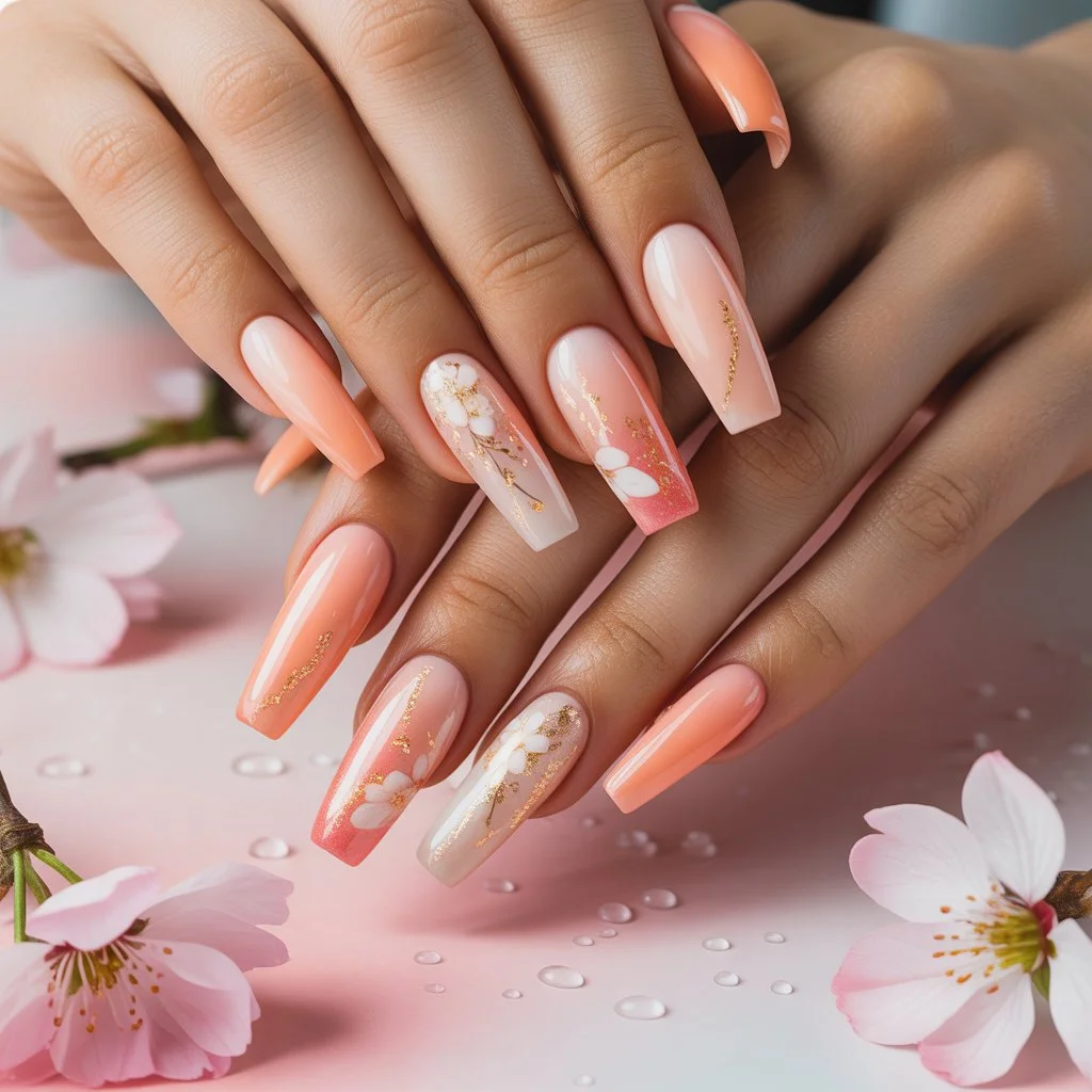 Peach Sorbet Nails