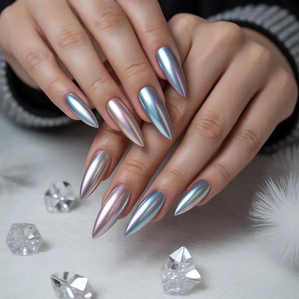 Pearl Chrome Nails