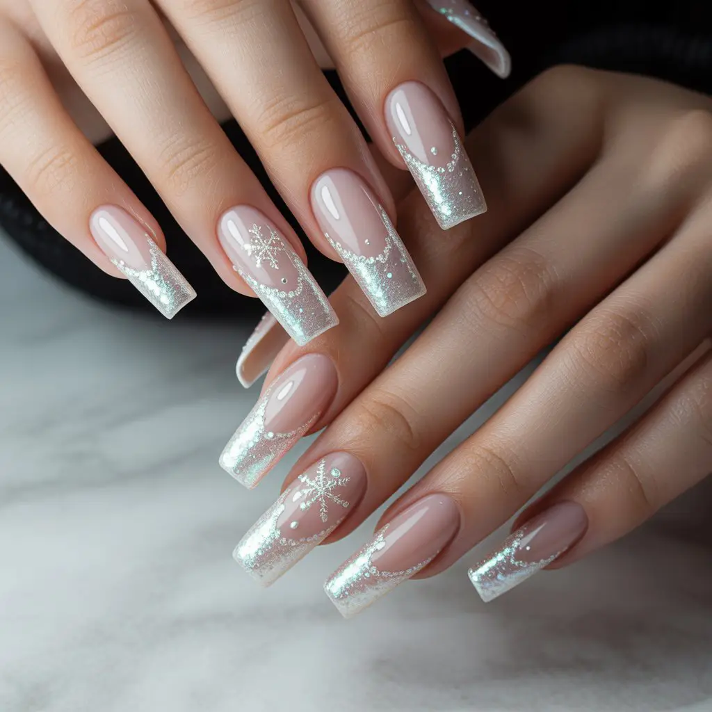 Pearl Dust Micro-French Nails
