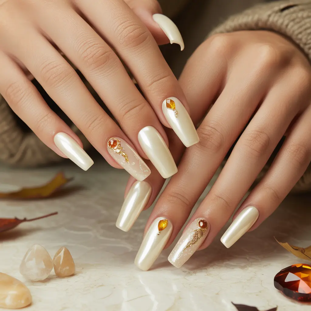 Pearly Oatmeal Nails
