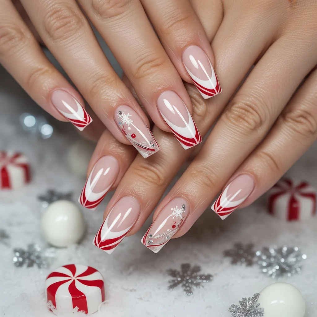 Peppermint French Tips Nail
