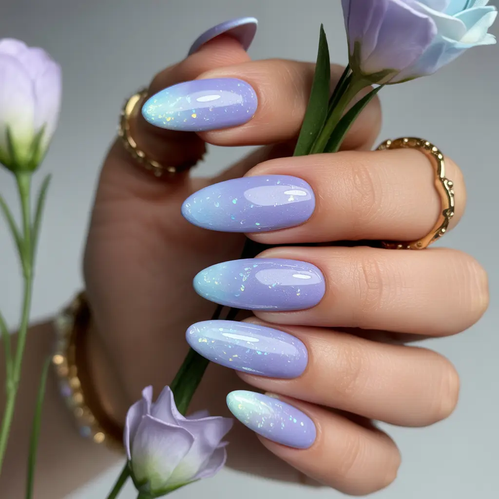 Periwinkle Shimmer Nails
