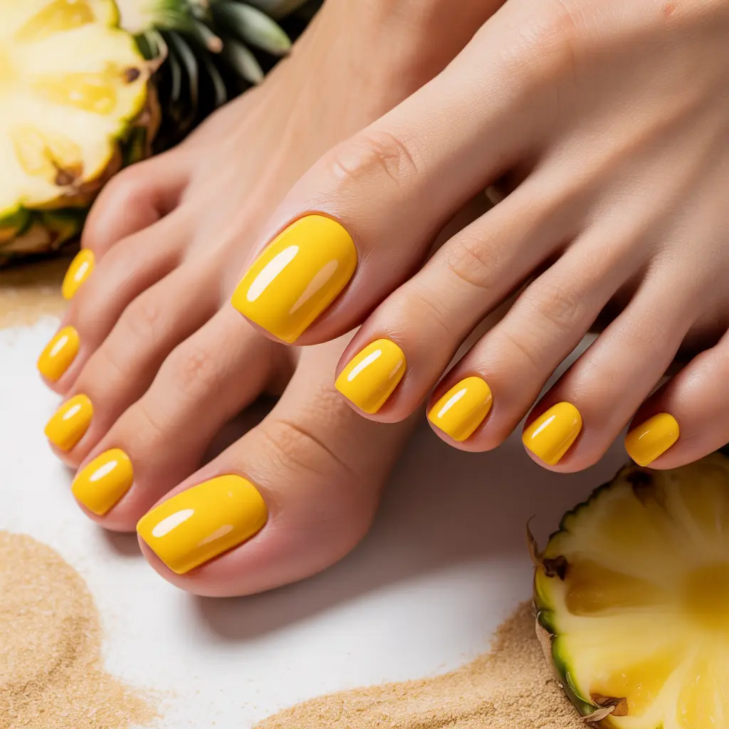 Pineapple Yellow Shine Nails