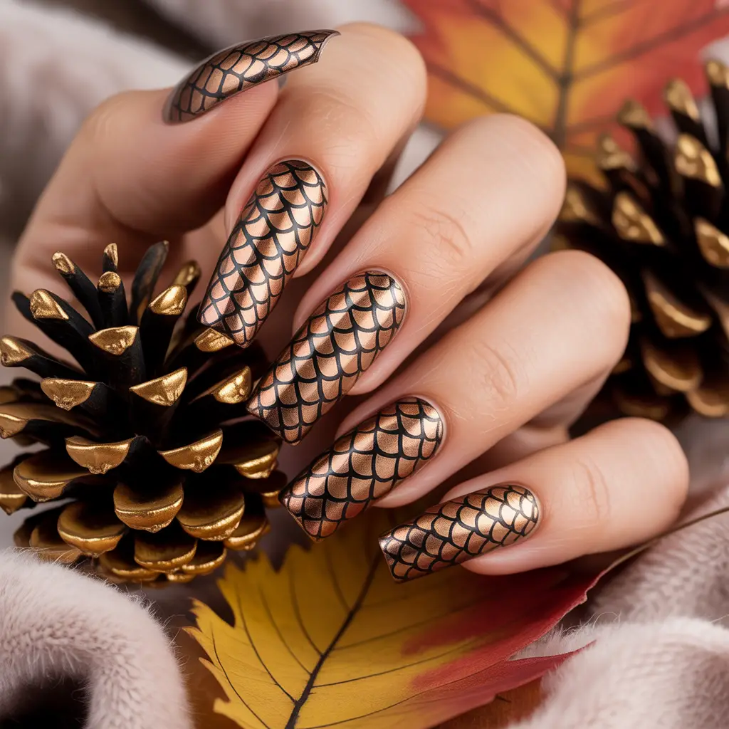 Pinecone Metallic Nails