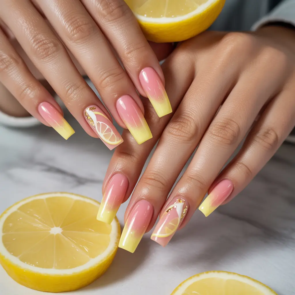 Pink Lemonade Ombre Nails