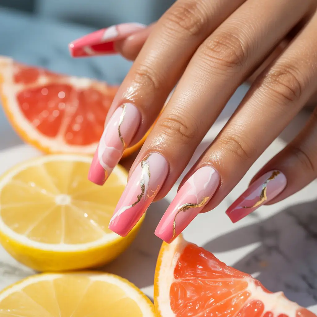 Pink Lemonade Ombre Nails
