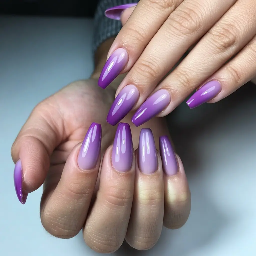 Plum to Lilac Ombre Nail