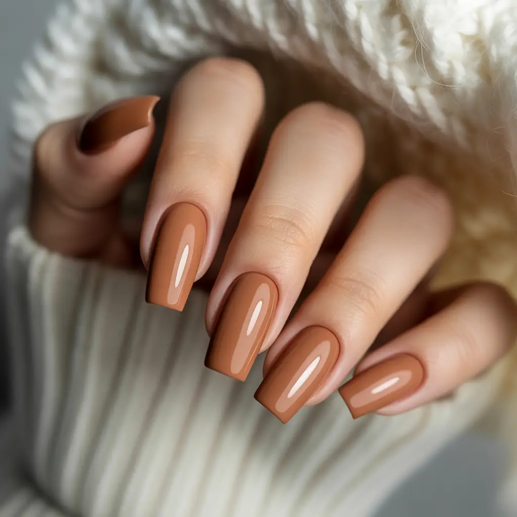 Polar Caramel Nails