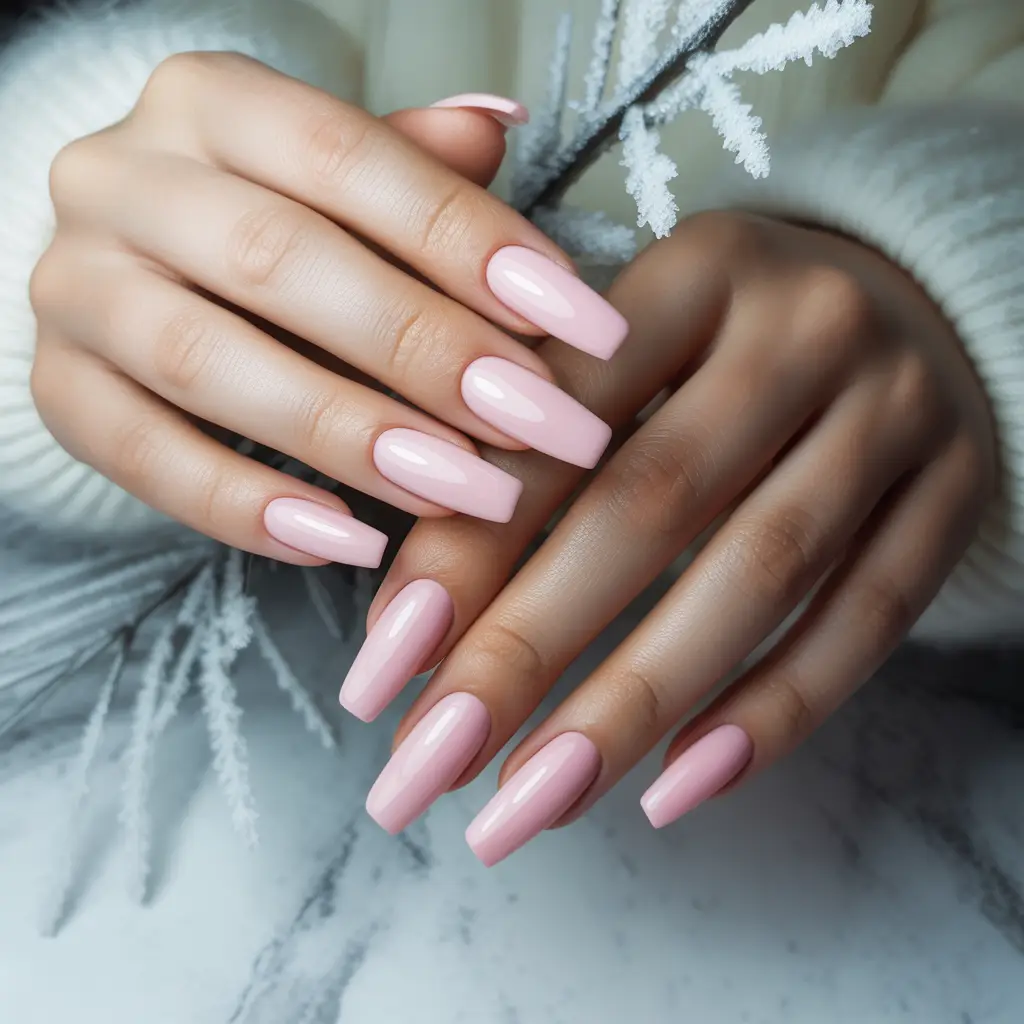 Powder Petal Pink Nails
