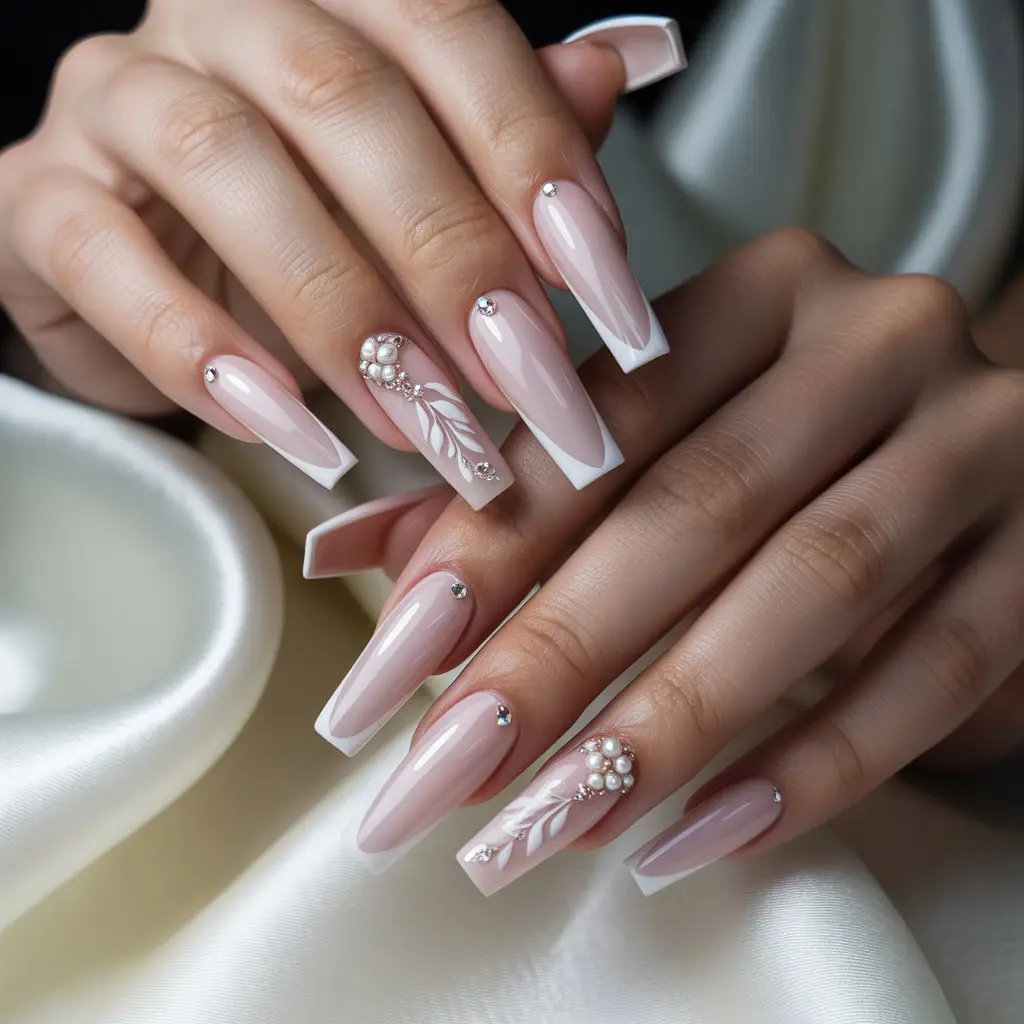 Powder Pink Porcelain Nails