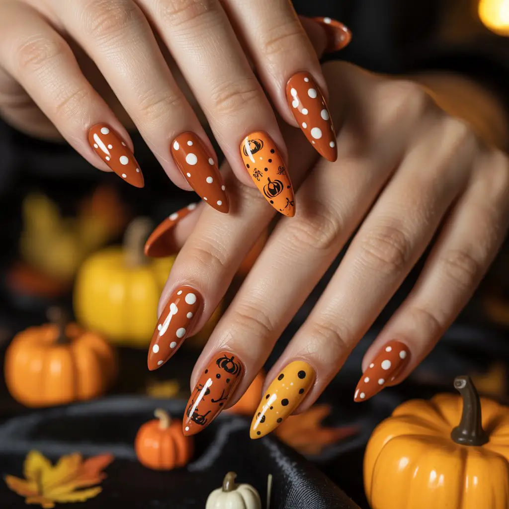 Pumpkin Patch Dot Nails