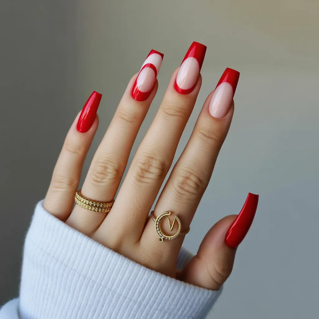 Red Acrylics with Negative Space Crescent