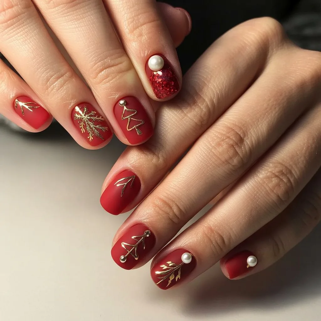 Red Velvet Matte Gel Nails