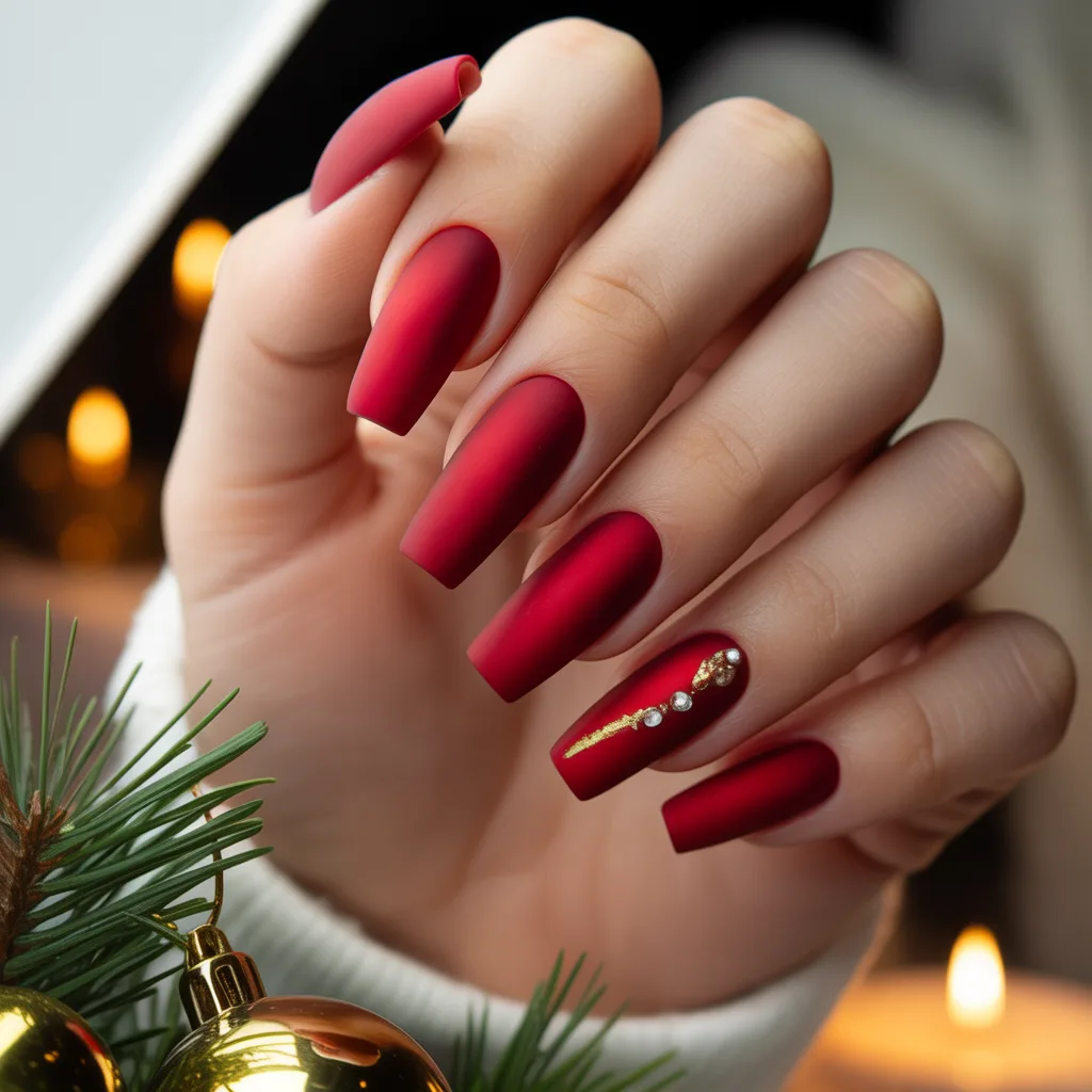 Red Velvet Matte Nails