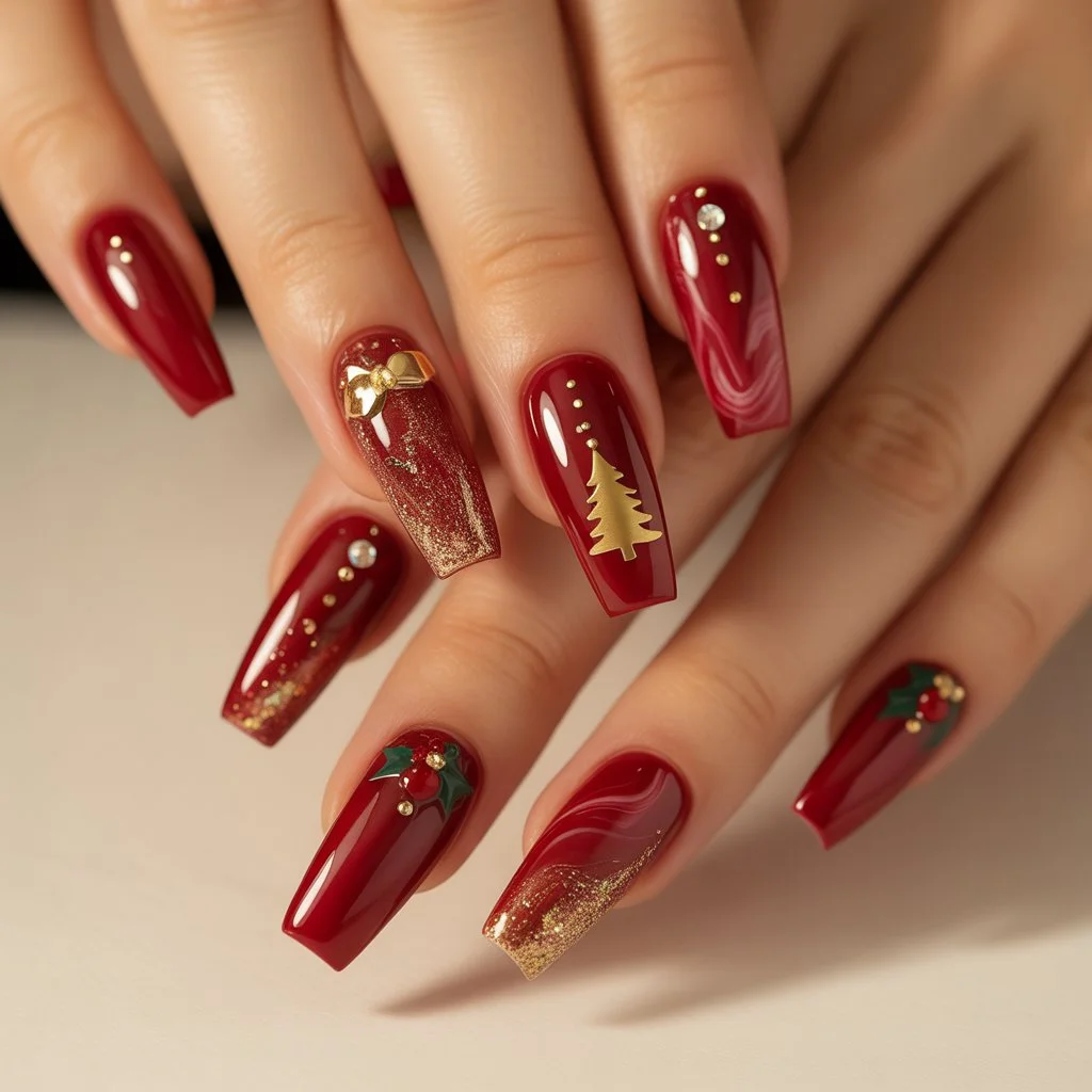 Red Velvet Shine Nails