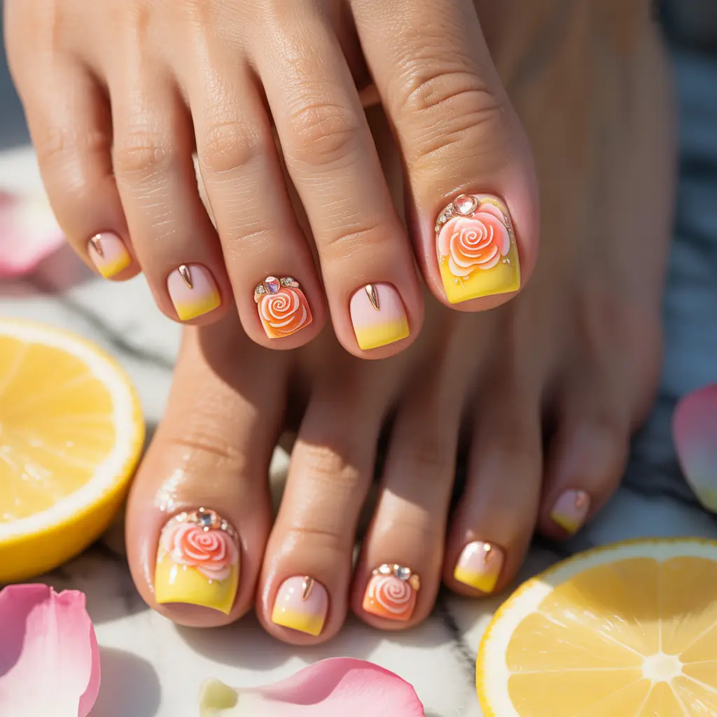 Rose Lemonade Toes Nail