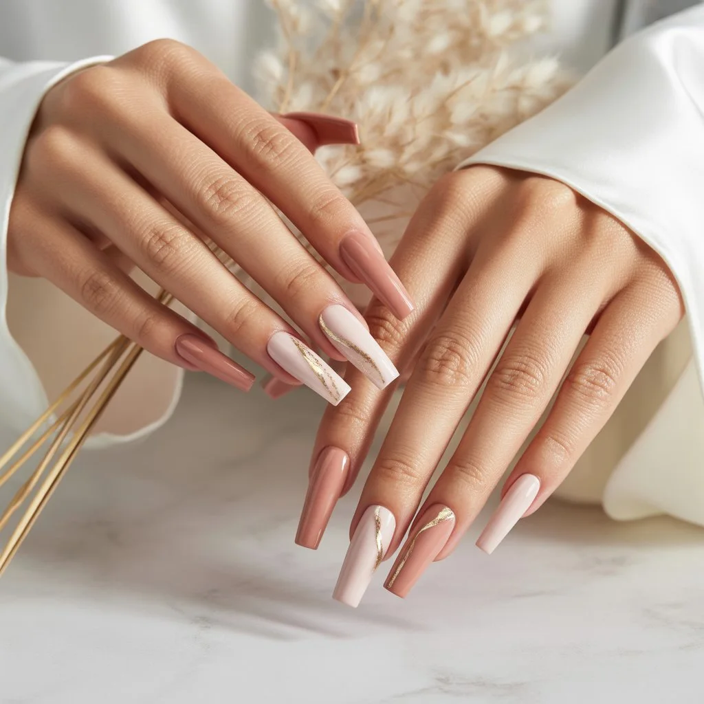 Rose Tan Neutral Nails