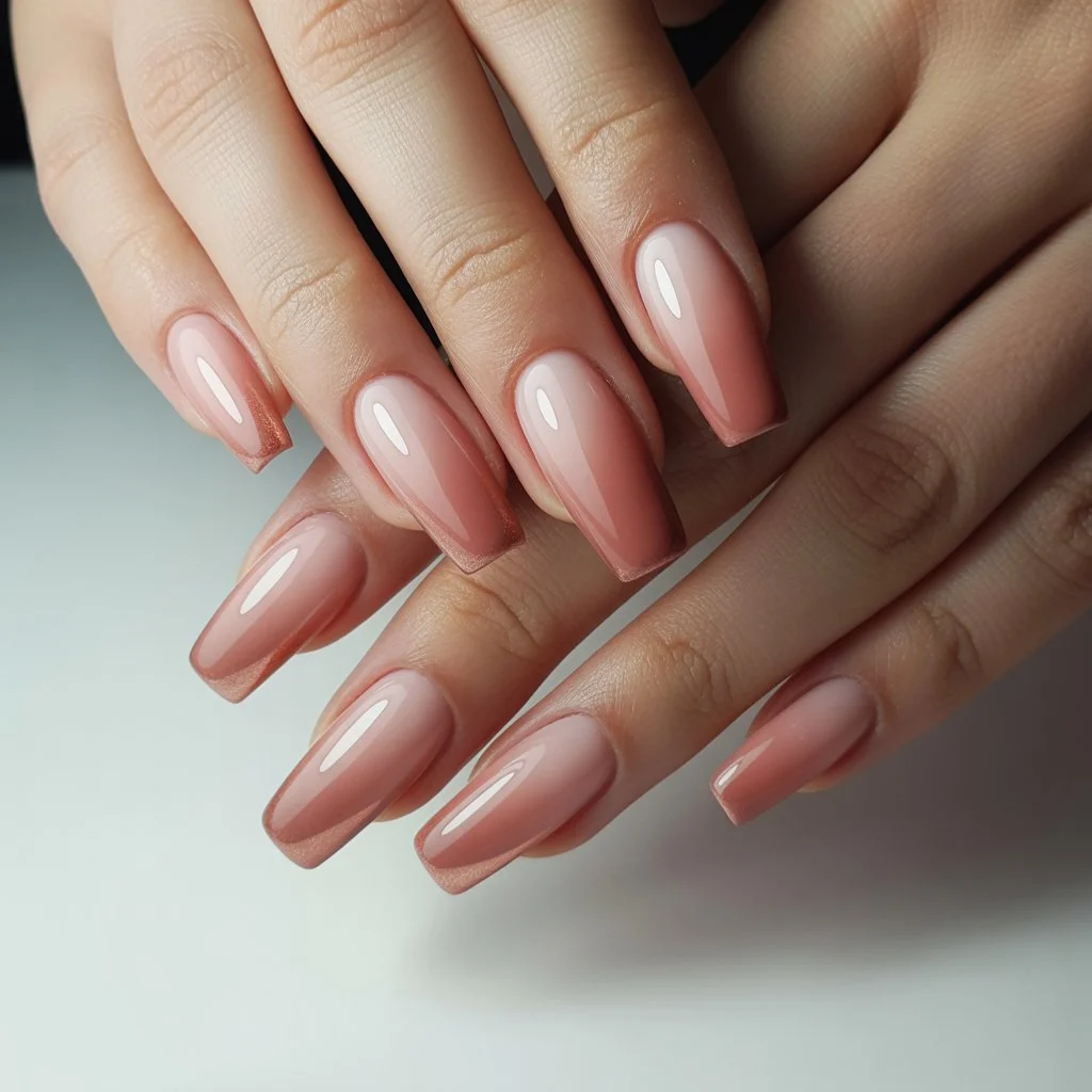 Rosy Nude Gradient Nails