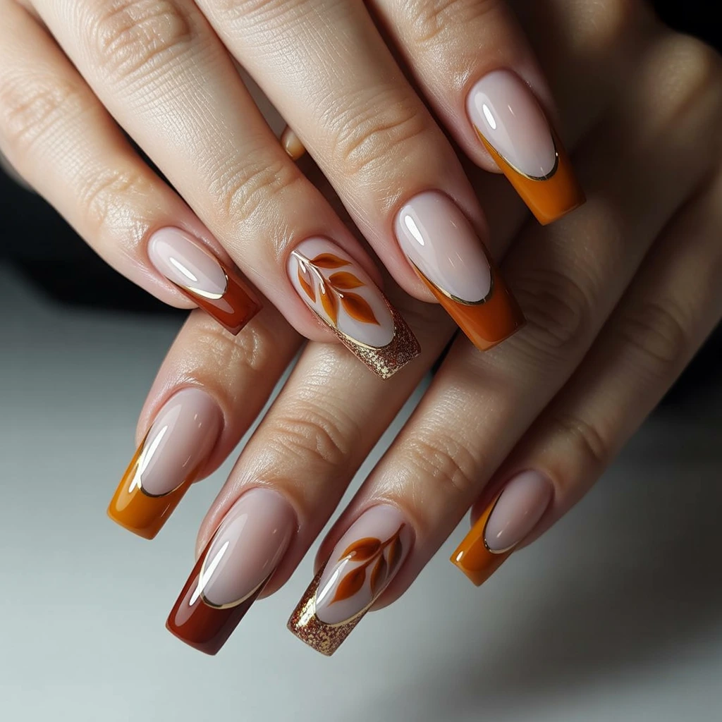 Rustic Spice French Tips Nail