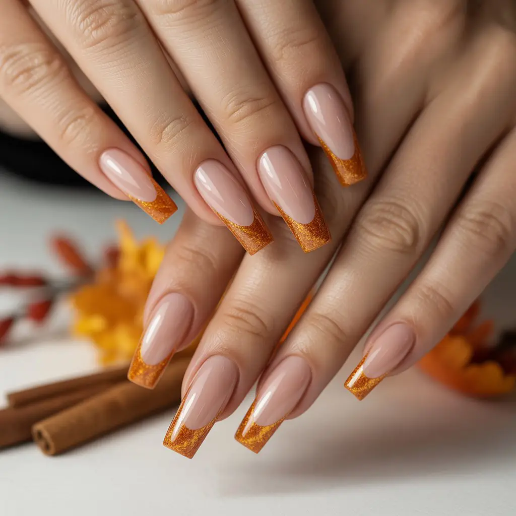 Saffron Dusted Tips Nail