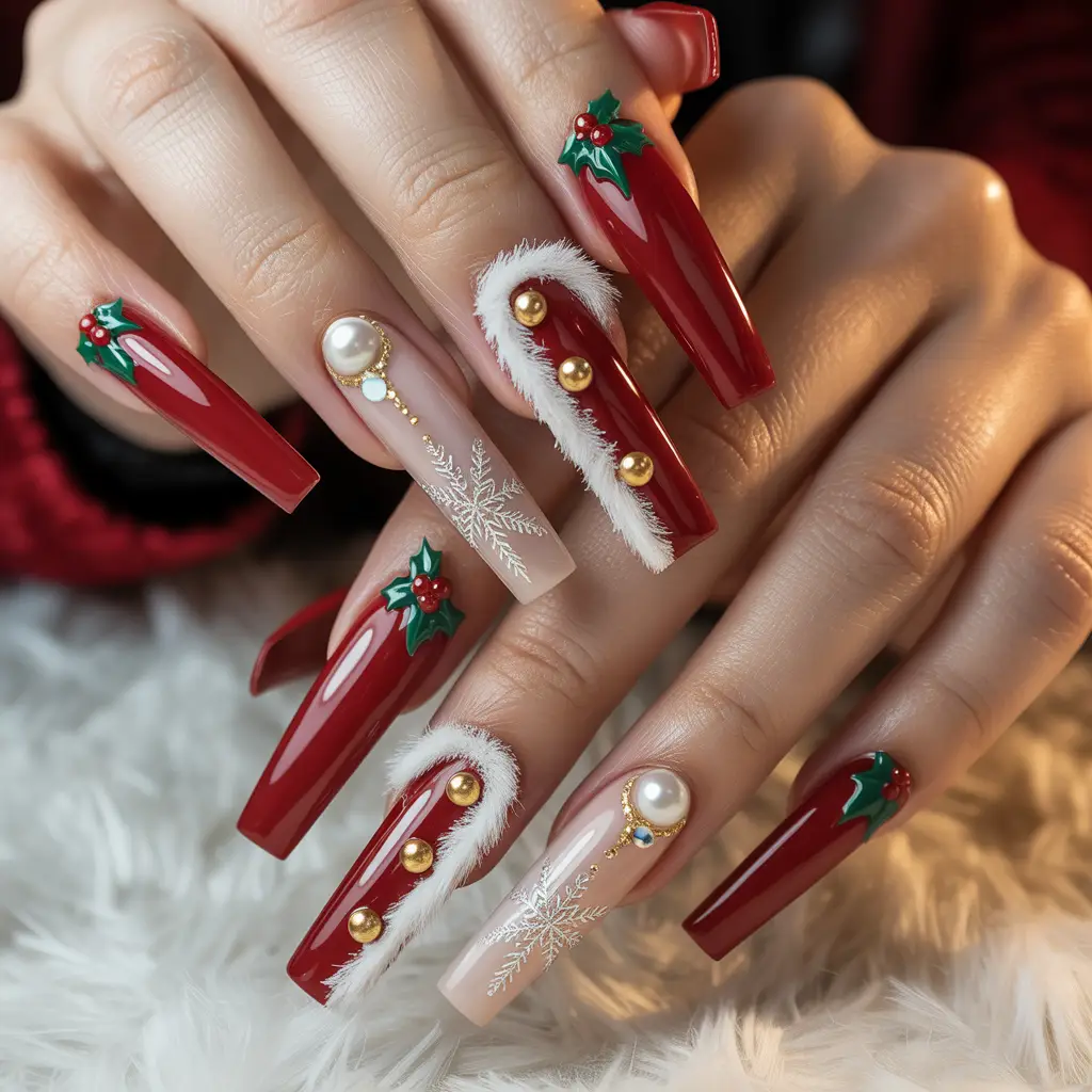 Santa Coat Luxe Nails