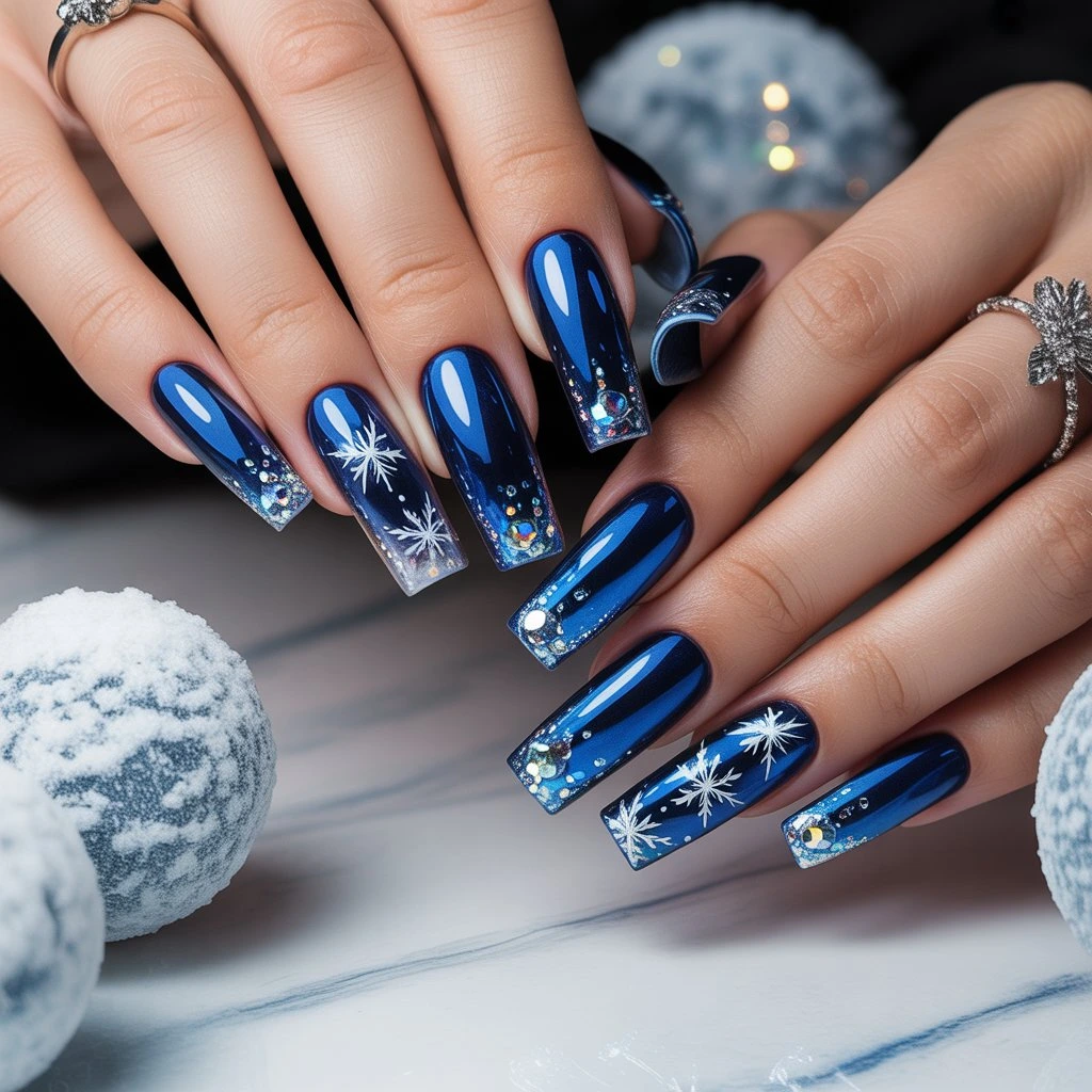 Sapphire Jewel Gloss Nails