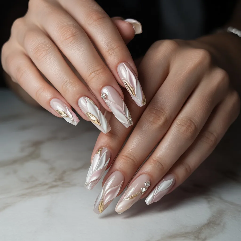 Sculpted Petal Acrylic Layers Nail