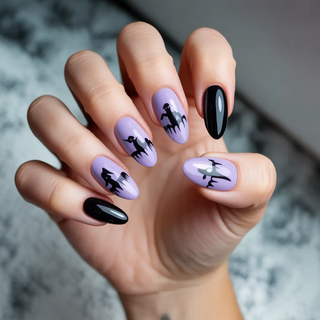 Shadow Witch Silhouette Nails