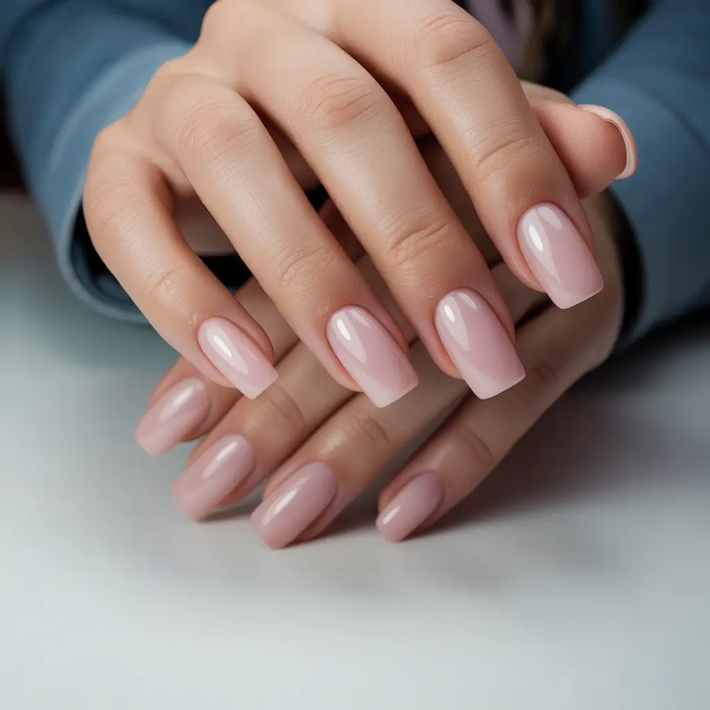 Short Square Gloss Acrylics Nails