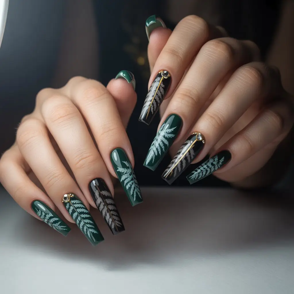 Smoky Fern Nails