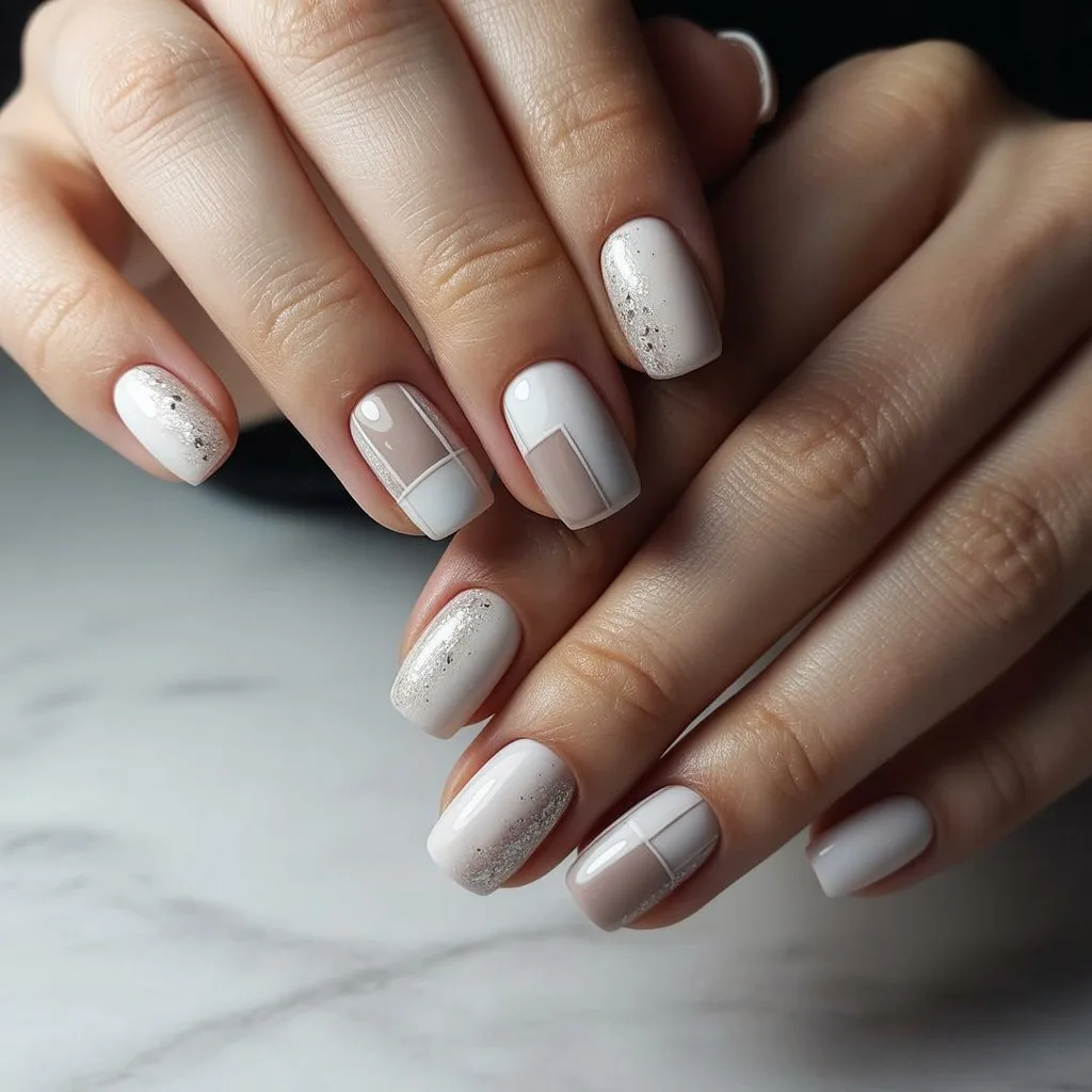 Snow-Dust Neutral Squares Nail