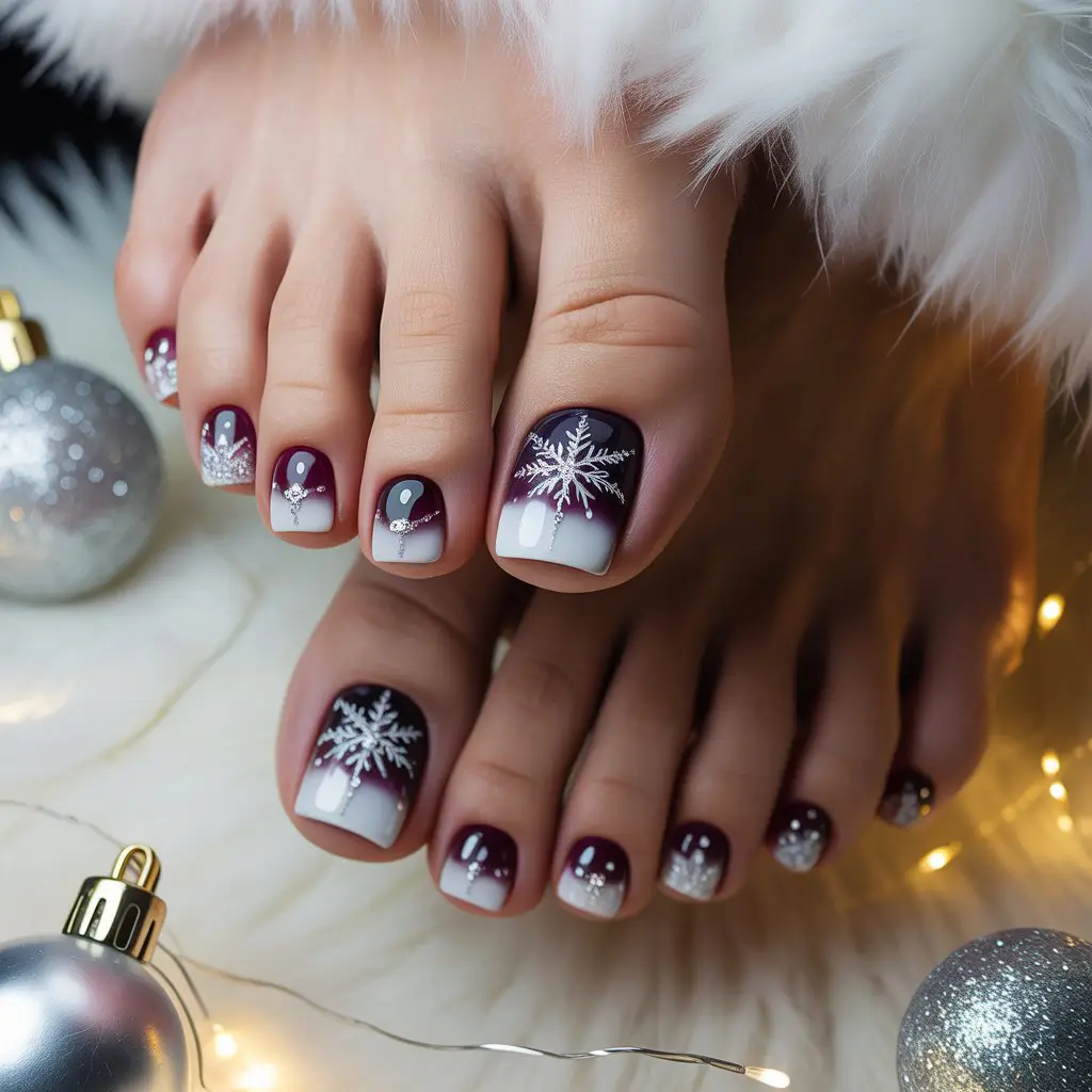 Snowflake Big Toe Art Nails