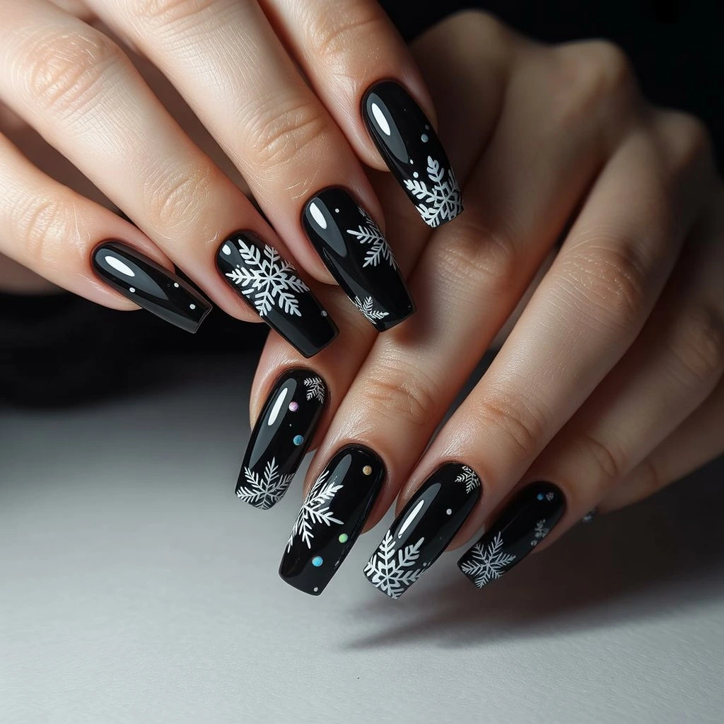 Snowflake Silhouette Nails