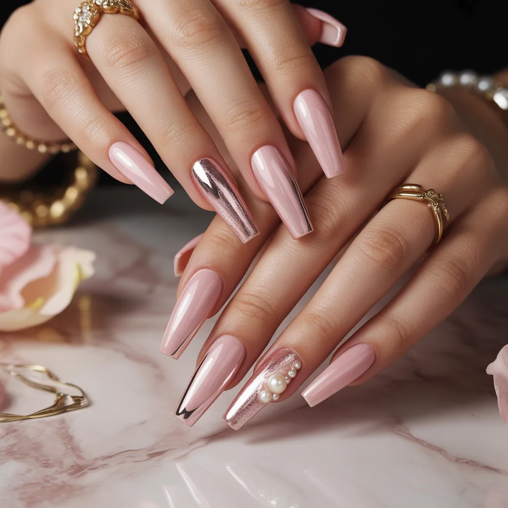 Soft Blush Pink Nails