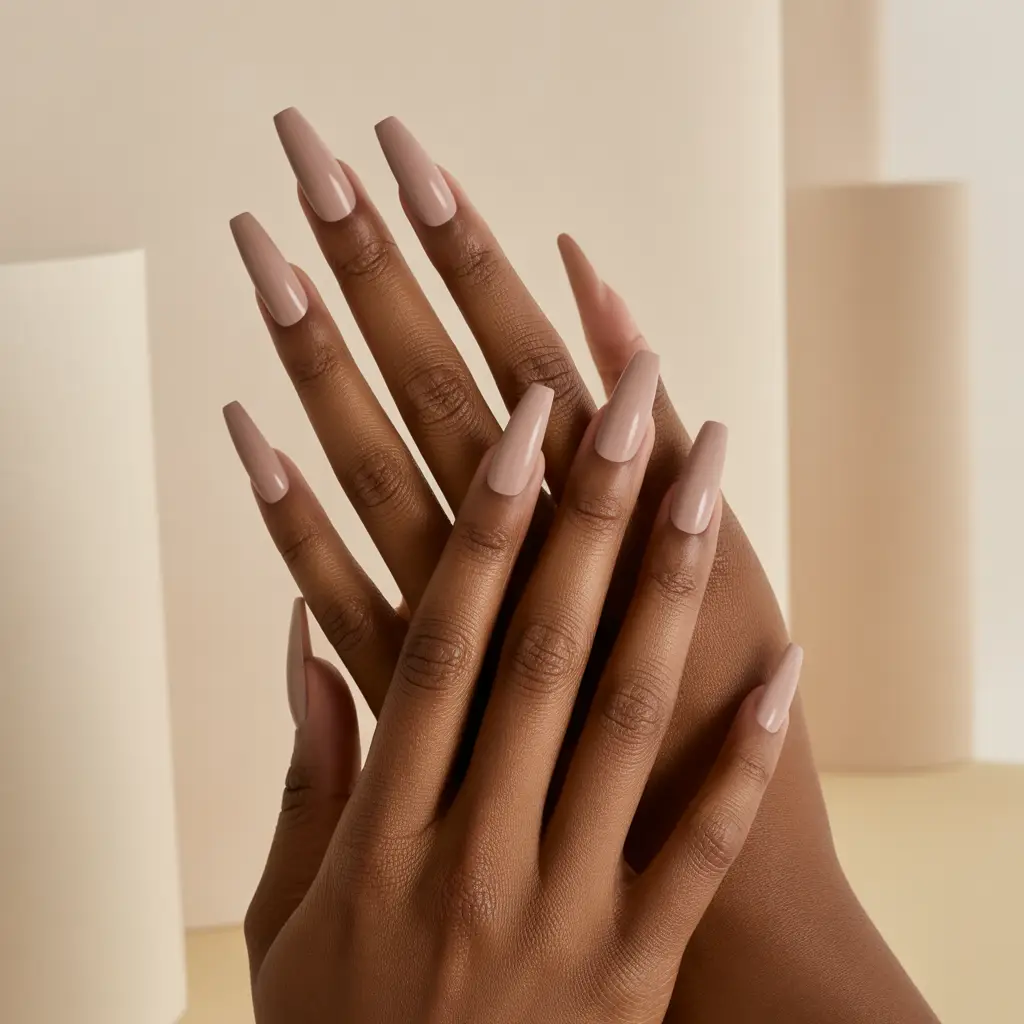 Soft Clay Nude Gel Nails